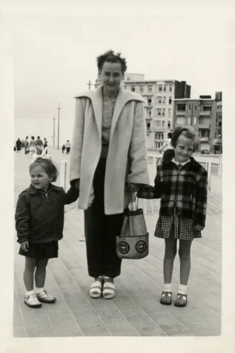 Framed Print : Mother and two children - Street Photograph - Belgium Framed Print : Mother and two children - Street Photograph - Belgium