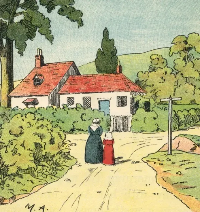 Framed Print : A mother and daughter wander down a country lane Framed Print : A mother and daughter wander down a country lane