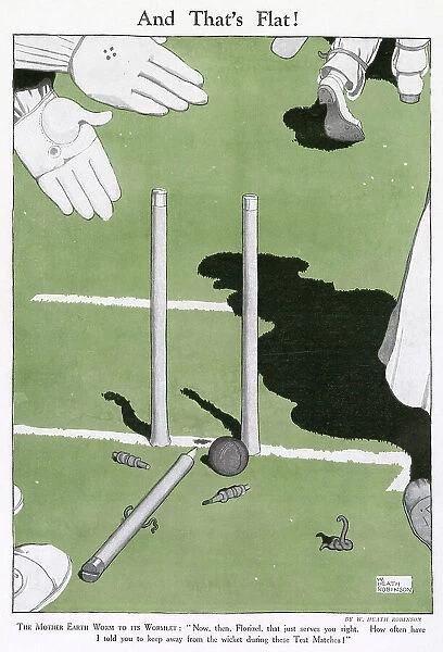 THE MOTHER EARTH WORMTO ITS WORMLET: Now, then, Florizel, that just serves you right. How often have I told you to keep away from the wicket during these Test Matches! Date: 1926