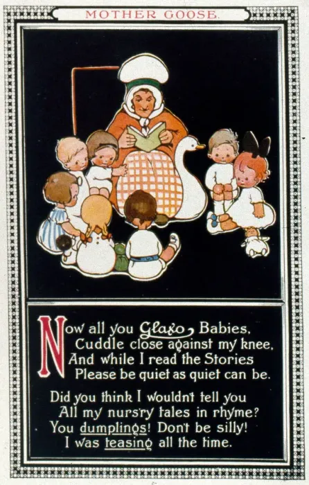 Framed Print : Mother Goose design, advertising Glaxo for children Framed Print : Mother Goose design, advertising Glaxo for children