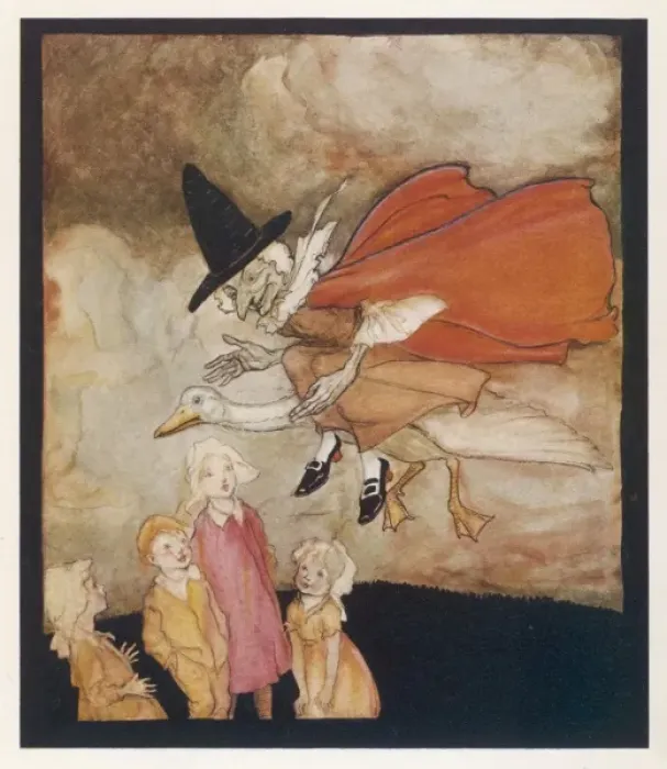 Framed Print : Mother Goose Rides Goose Framed Print : Mother Goose Rides Goose