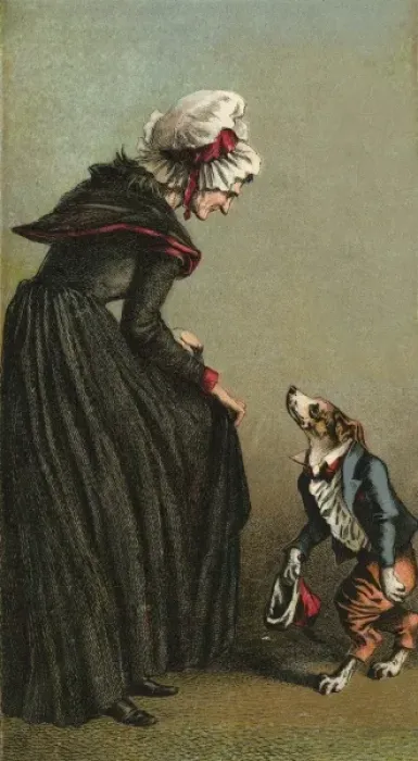 Framed Print : Mother Hubbard / Curtsey Framed Print : Mother Hubbard / Curtsey