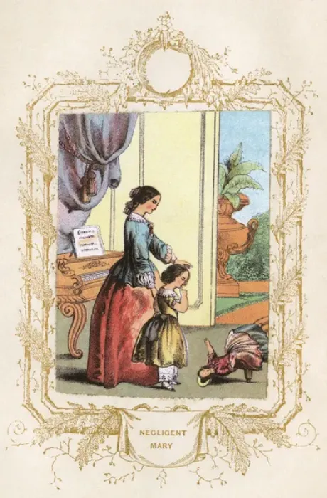 Framed Print : Mother scolding daughter for carelessness Framed Print : Mother scolding daughter for carelessness