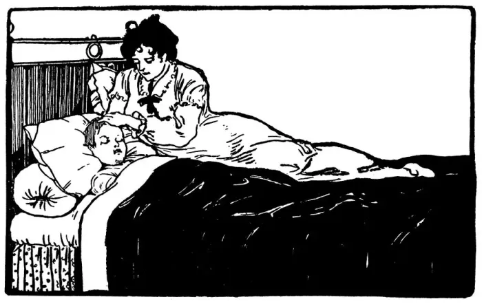 Framed Print : Mother and sleeping child
