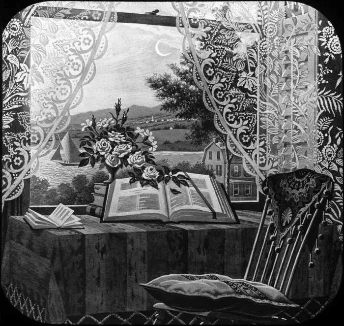 Framed Print : My Mothers Bible -- open book in window Framed Print : My Mothers Bible -- open book in window