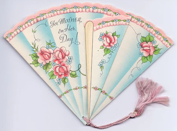 Mothers Day card in the form of a fan