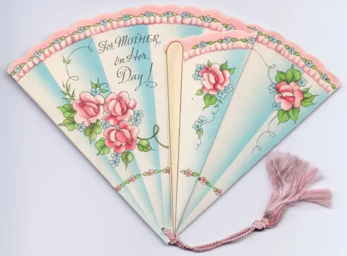 Framed Print : Mothers Day card in the form of a fan Framed Print : Mothers Day card in the form of a fan