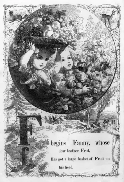 Framed Print : The Mothers Picture Alphabet -- F Framed Print : The Mothers Picture Alphabet -- F