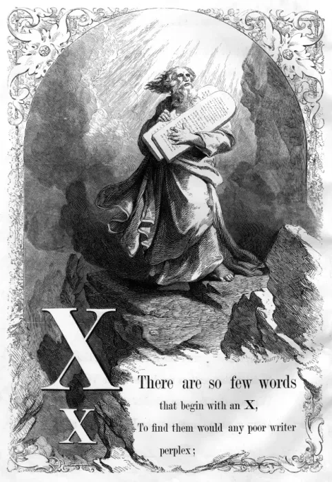 Framed Print : The Mothers Picture Alphabet -- X Framed Print : The Mothers Picture Alphabet -- X