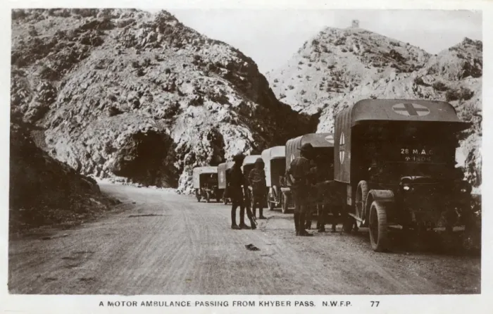 Framed Print : Motor Ambulance passing through the Khyber Pass, NWFP Framed Print : Motor Ambulance passing through the Khyber Pass, NWFP