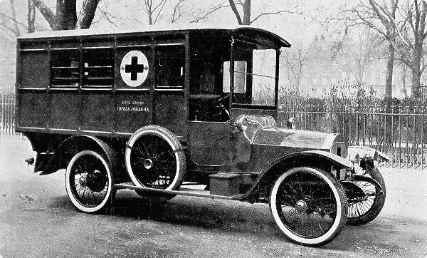 A motor ambulance supplied by Carters, New Cavendish Street