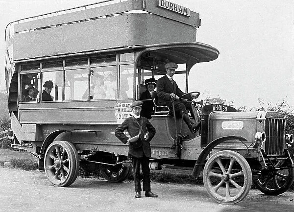 Motor bus, Durham early 1900's