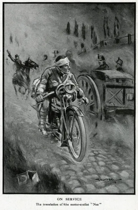 Framed Print : Motor cyclist on the Western Front, WW1 Framed Print : Motor cyclist on the Western Front, WW1