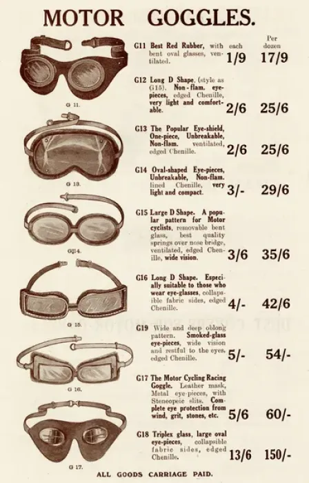 Framed Print : Motor goggles 1923 Framed Print : Motor goggles 1923