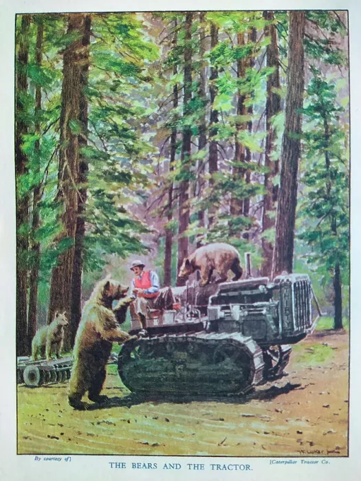 Framed Print : The Motor Picture Book, The Bears and the Tractor Framed Print : The Motor Picture Book, The Bears and the Tractor