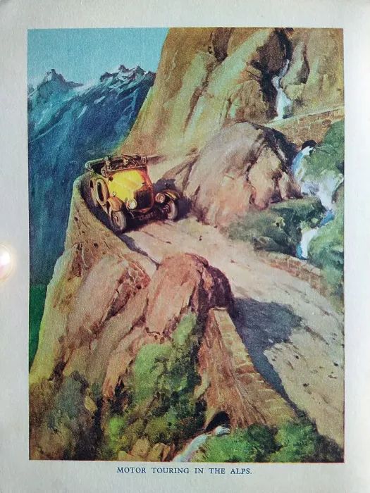 Framed Print : The Motor Picture Book, Motor Touring in the Alps Framed Print : The Motor Picture Book, Motor Touring in the Alps