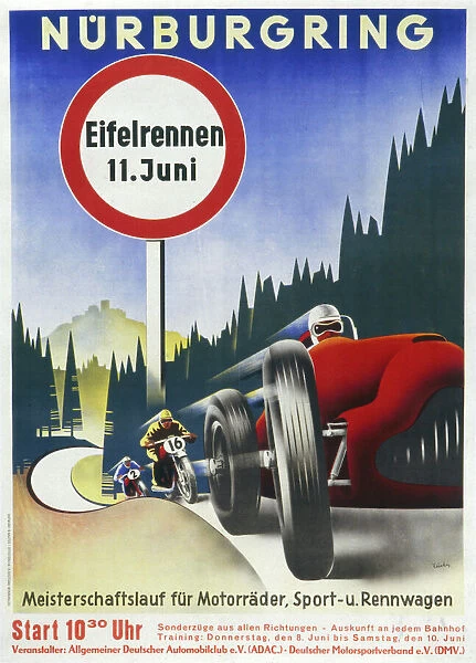 Motor Racing 1930S. A poster advertising a mixed car