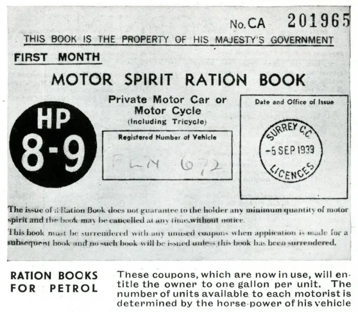 Framed Print : Motor spirit ration book front cover, September 1939 Framed Print : Motor spirit ration book front cover, September 1939