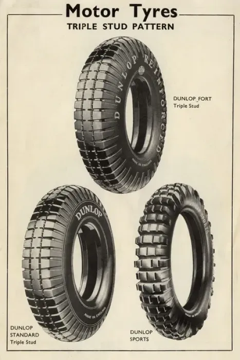 Framed Print : Motor Tyres Triple Stud Pattern - Dunlop - Three styles Framed Print : Motor Tyres Triple Stud Pattern - Dunlop - Three styles