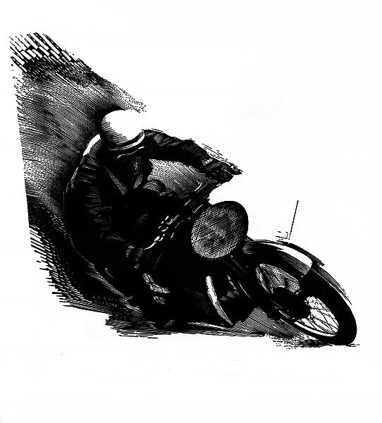 Motorbike. Dramatic black and white motorbike illustration of a motorcycle