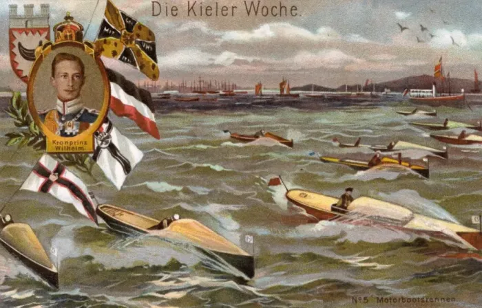 Framed Print : Motorboat Race in Kiel Harbour Framed Print : Motorboat Race in Kiel Harbour