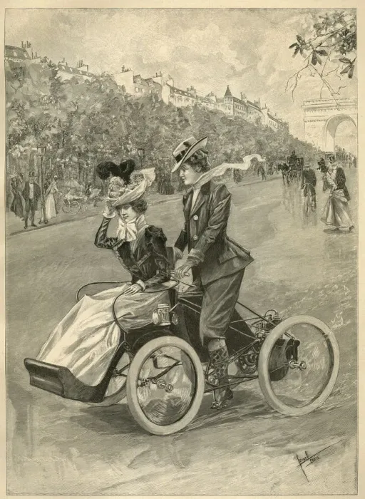 Framed Print : Motorcycle and sidecar on the Champs Elysees, Paris Framed Print : Motorcycle and sidecar on the Champs Elysees, Paris