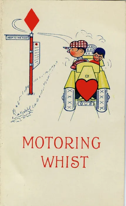 Framed Print : Motoring Whist, playing cards scorecard Framed Print : Motoring Whist, playing cards scorecard
