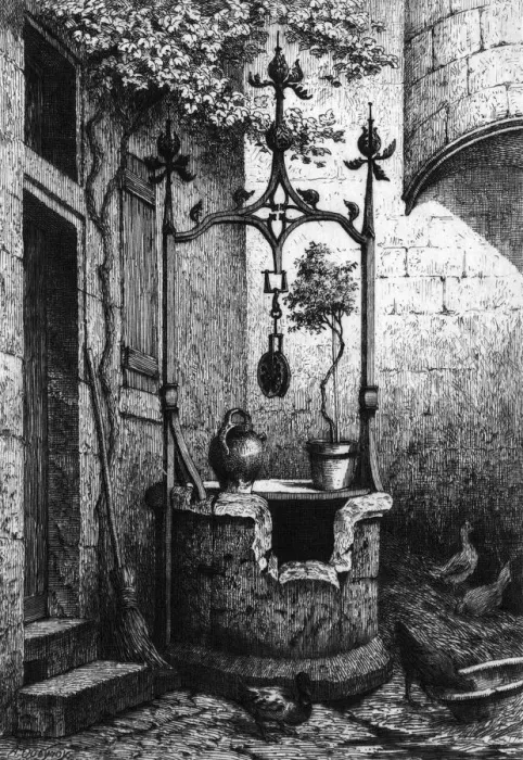 Framed Print : WELL AT MOULINS, FRANCE Framed Print : WELL AT MOULINS, FRANCE