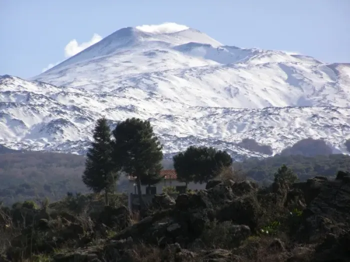 Framed Print : Mount Etna, with trees and a house, Sicily, Italy Framed Print : Mount Etna, with trees and a house, Sicily, Italy