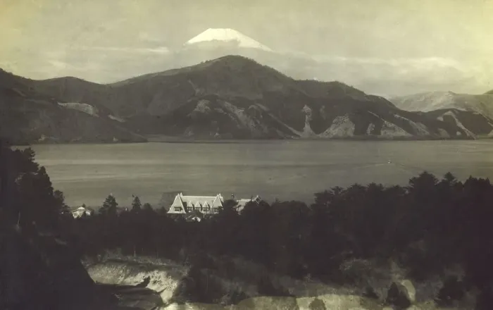 Framed Print : Mount Fuji, Japan - Hotel in the foreground Framed Print : Mount Fuji, Japan - Hotel in the foreground