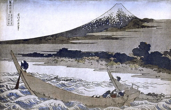 Mount Fuji, Japan - Reproduction of a Hokusai woodcut