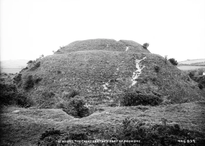 Framed Print : The Mount. the Great Earthen fort of Dromore Framed Print : The Mount. the Great Earthen fort of Dromore
