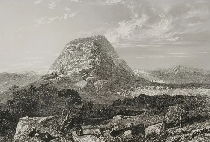 Framed Print : Mount Tabor. Lower Galilee. Engraving by Rouargue Framed Print : Mount Tabor. Lower Galilee. Engraving by Rouargue