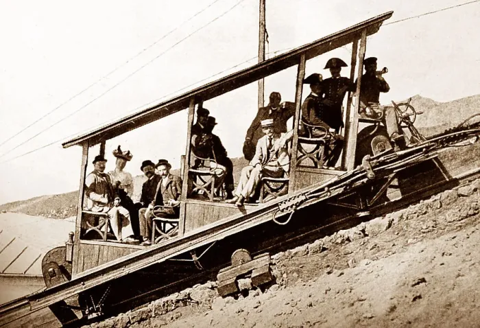 Framed Print : Mount Vesuvius Funicular Railway, Italy, Victorian period Framed Print : Mount Vesuvius Funicular Railway, Italy, Victorian period