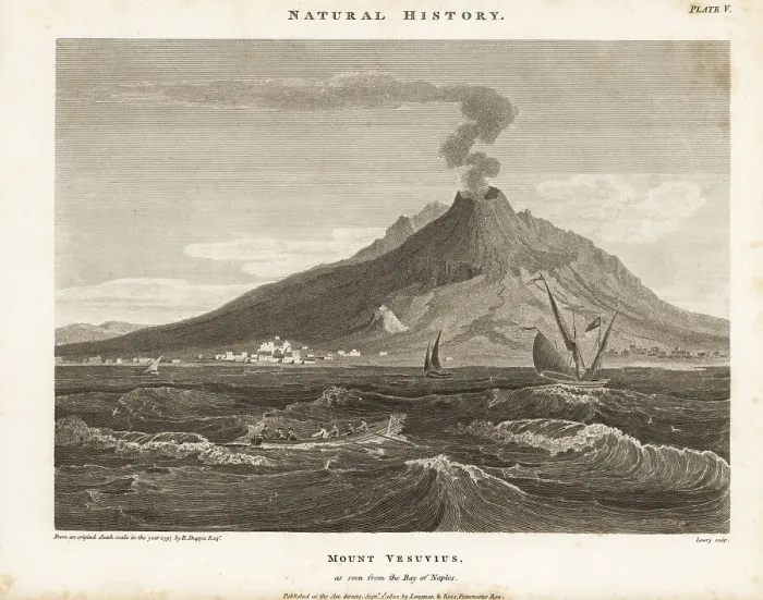 Framed Print : Mount Vesuvius as seen from the Bay of Naples, Italy, 1797 Framed Print : Mount Vesuvius as seen from the Bay of Naples, Italy, 1797