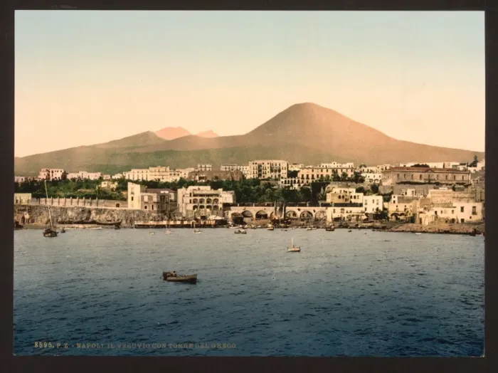 Framed Print : Mount Vesuvius, with Torre de Creco (i. e. Torre del Greco)