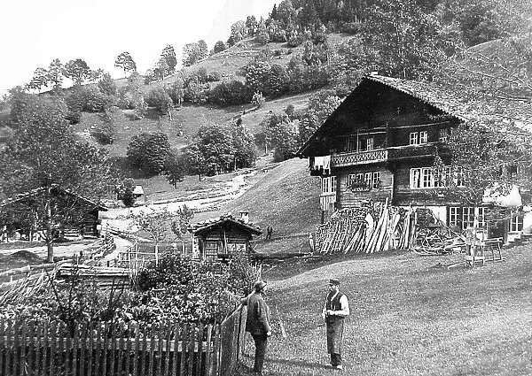 Mountain chalet Grindelwald Switzerland early 1900s