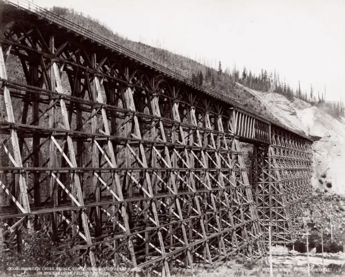 Framed Print : Mountain Creek Bridge, Canadian Pacific Railway, Canada Framed Print : Mountain Creek Bridge, Canadian Pacific Railway, Canada
