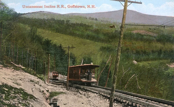 Mountain railway track, Goffstown, New Hampshire, USA