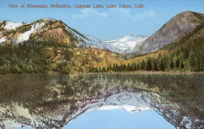 Framed Print : Mountains at Cascade Lake, Lake Tahoe, California, USA