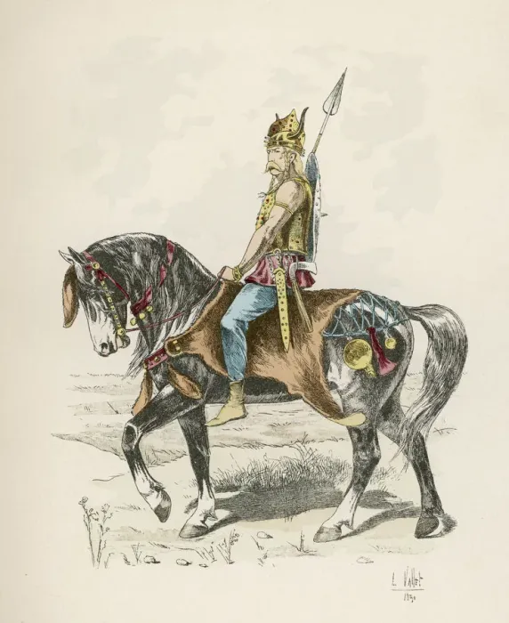 Framed Print : MOUNTED GALLIC CHIEFTAIN Framed Print : MOUNTED GALLIC CHIEFTAIN