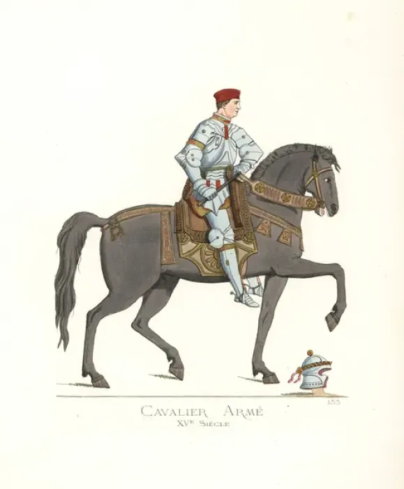 Framed Print : Mounted knight in suit of armor, 15th century Framed Print : Mounted knight in suit of armor, 15th century
