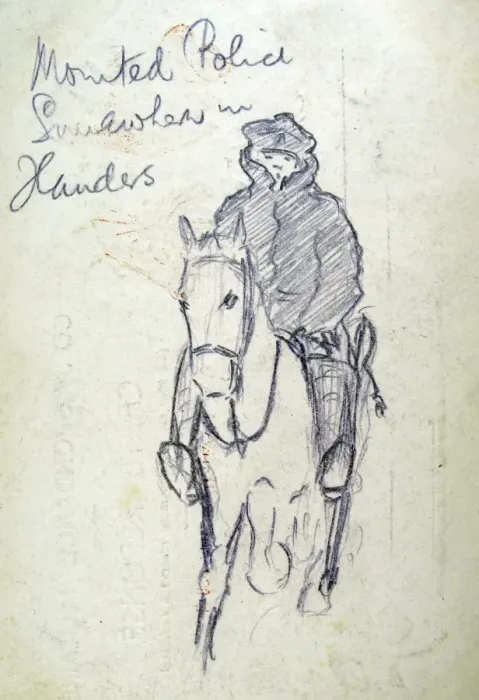 Framed Print : Mounted Police Somewhere in Flanders Framed Print : Mounted Police Somewhere in Flanders
