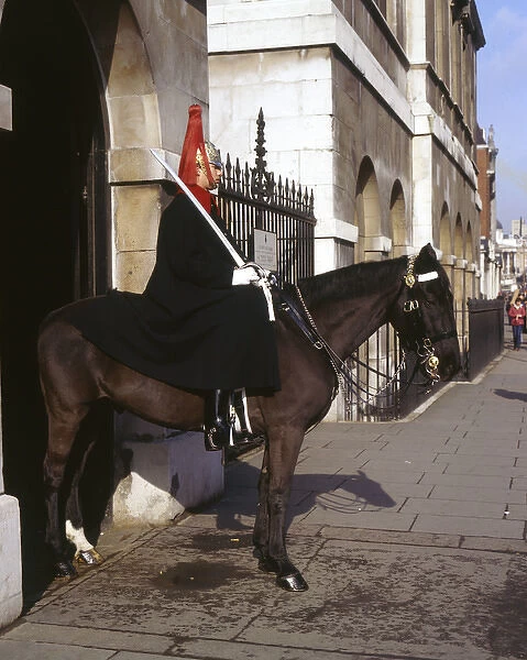 Mounted trooper of the Household Cavalry, Whitehall, London