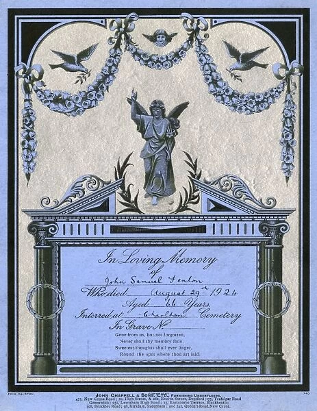 Mourning card, 1924