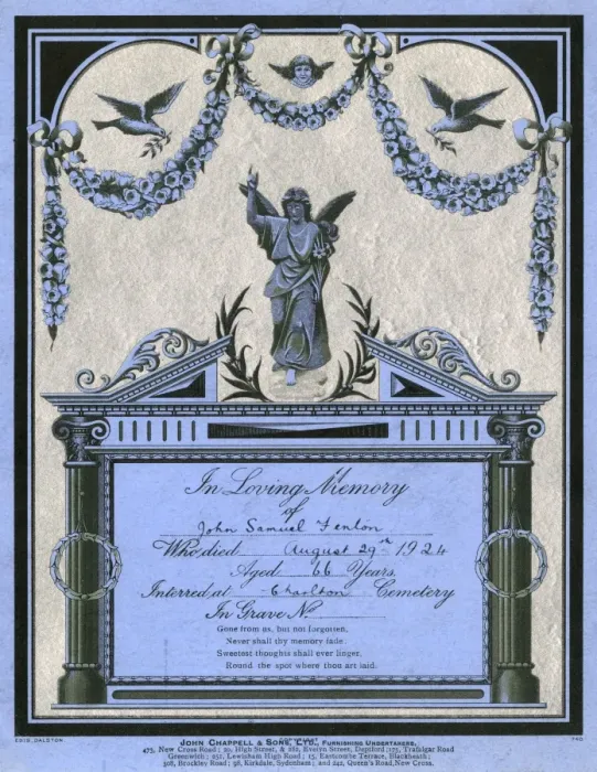 Framed Print : Mourning card, 1924 Framed Print : Mourning card, 1924