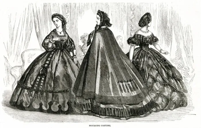 Framed Print : Mourning dress 1861 Framed Print : Mourning dress 1861