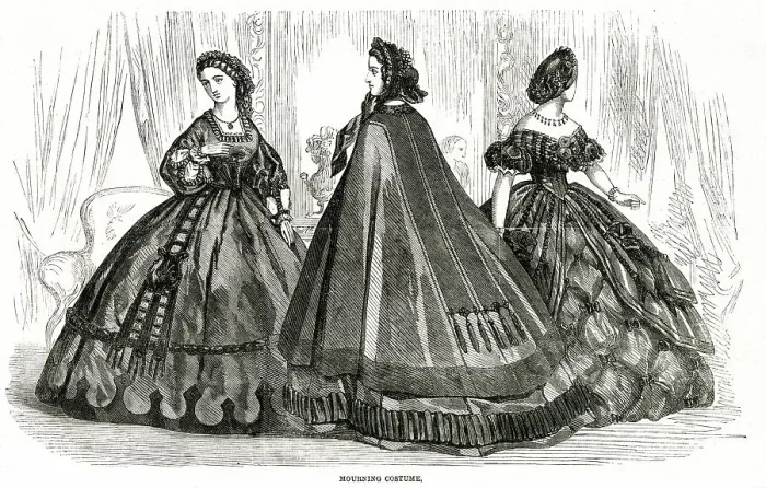 Framed Print : Mourning dress 1861 Framed Print : Mourning dress 1861