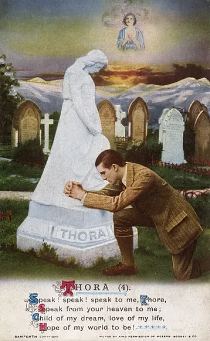 Framed Print : Mourning at the grave of his lost love Thora Framed Print : Mourning at the grave of his lost love Thora