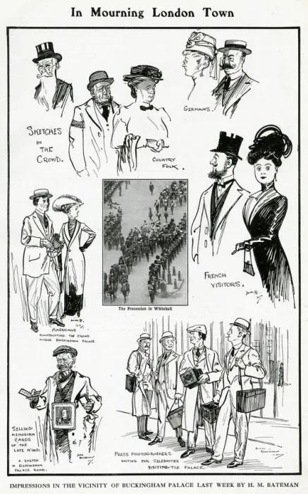 Framed Print : In Mourning London Town by H. M. Bateman Framed Print : In Mourning London Town by H. M. Bateman